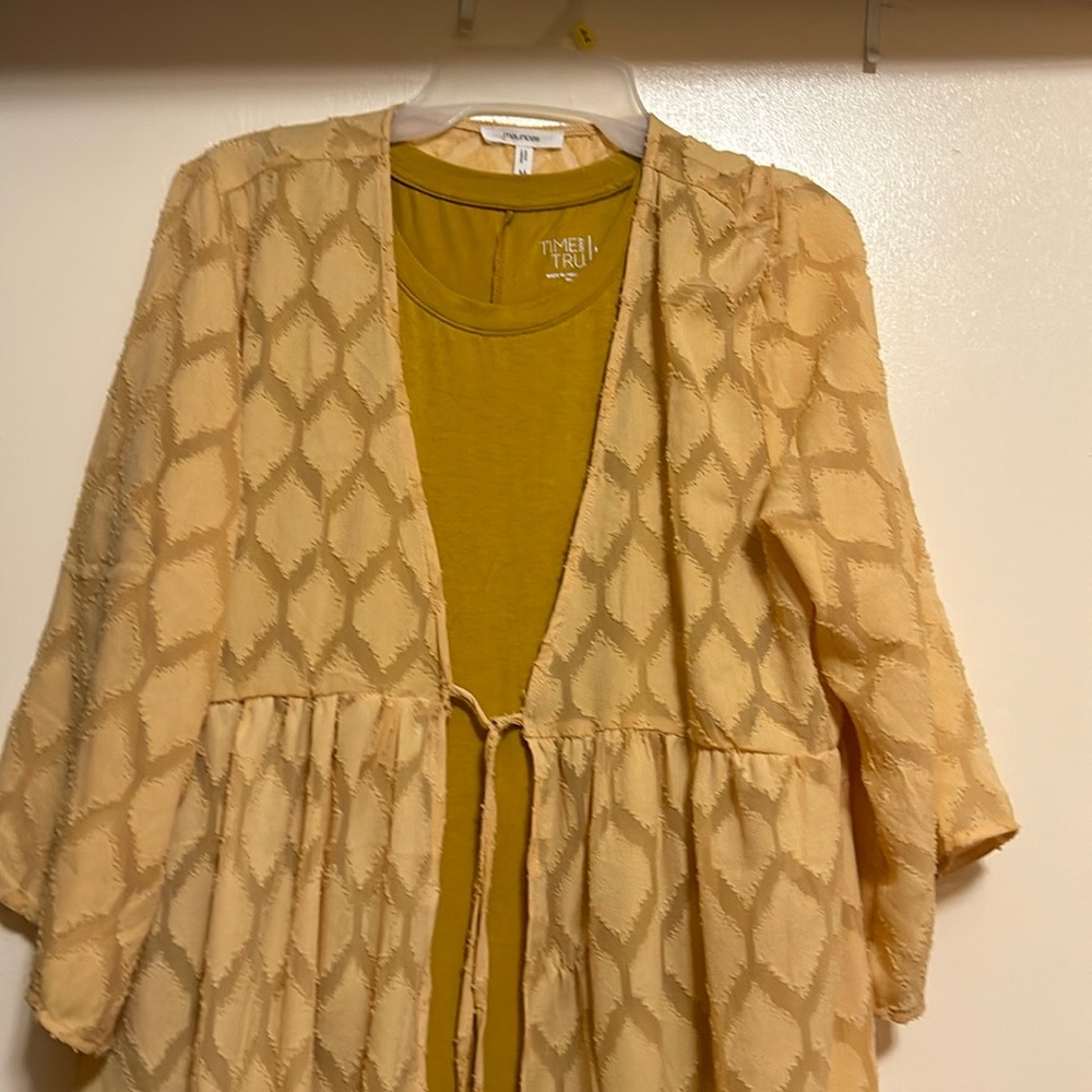 Gold dress with coverup